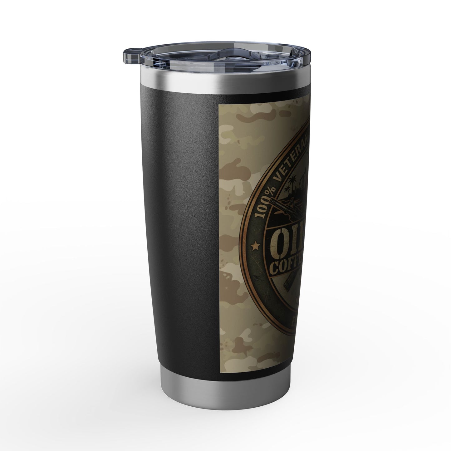20oz Tumbler - OIF Vet Coffee Company Camo Stainless Travel Mug