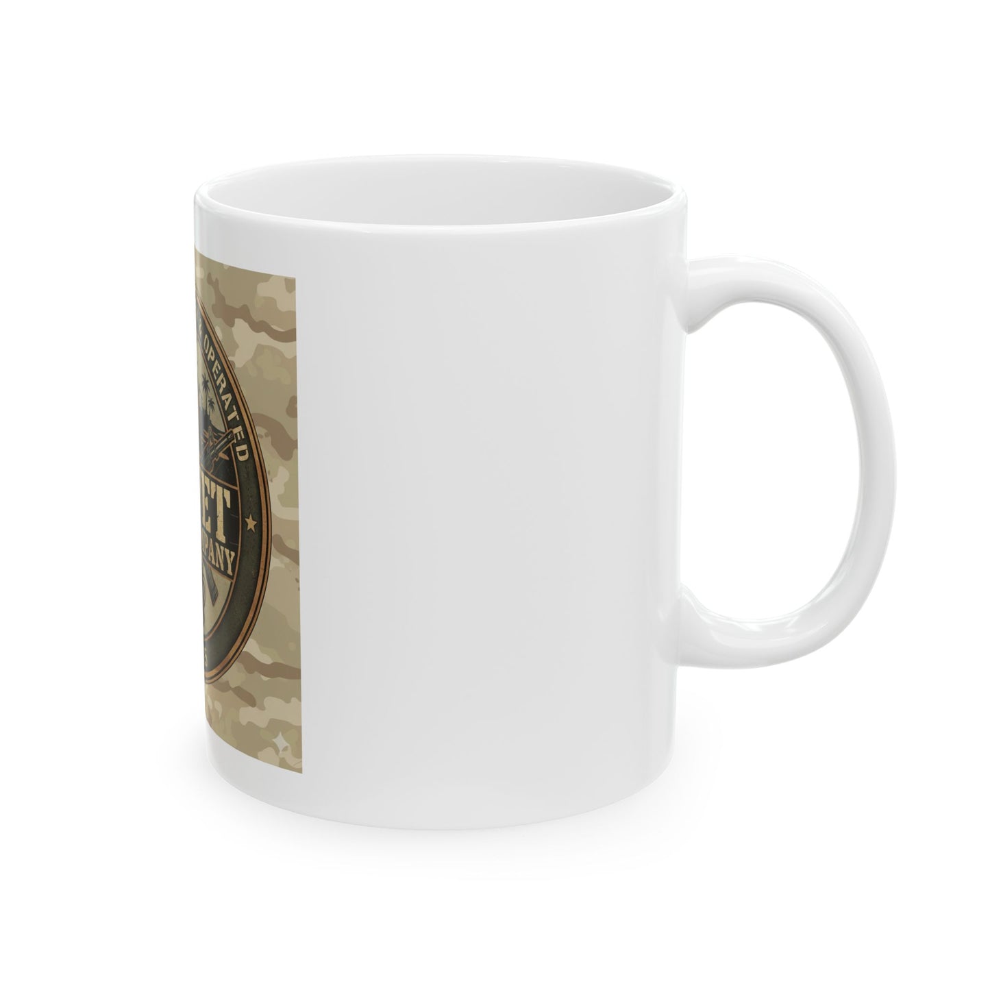 OIF Vet Coffee Company Ceramic Mug – Veteran-Owned Camo Coffee Cup (11oz & 15oz)