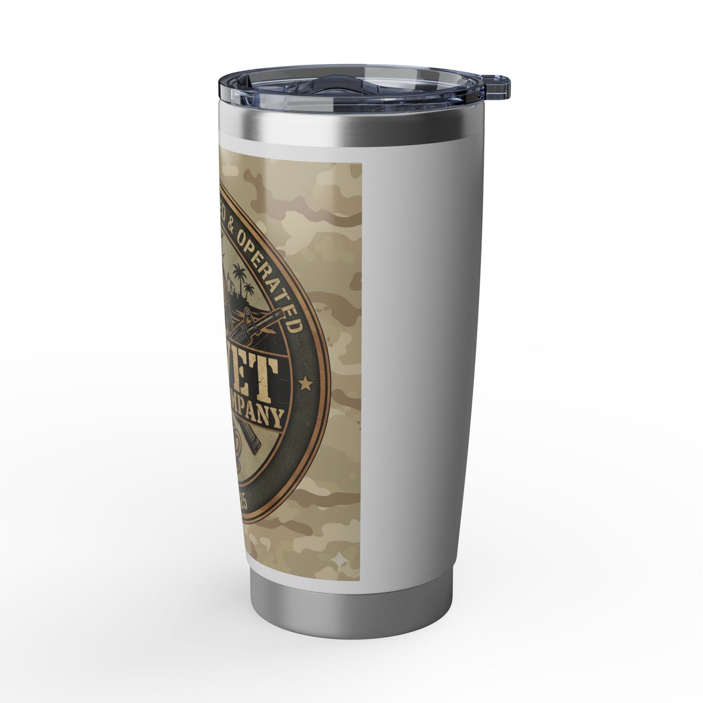 20oz Tumbler - OIF Vet Coffee Company Camo Stainless Travel Mug