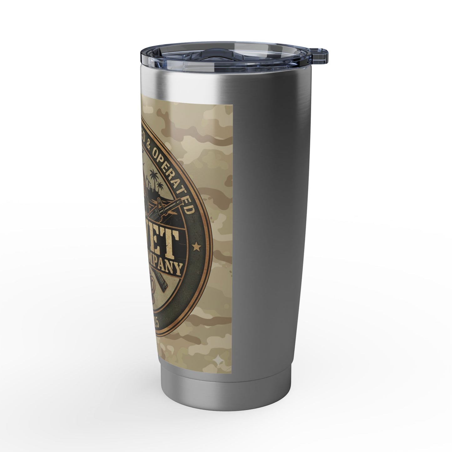20oz Tumbler - OIF Vet Coffee Company Camo Stainless Travel Mug