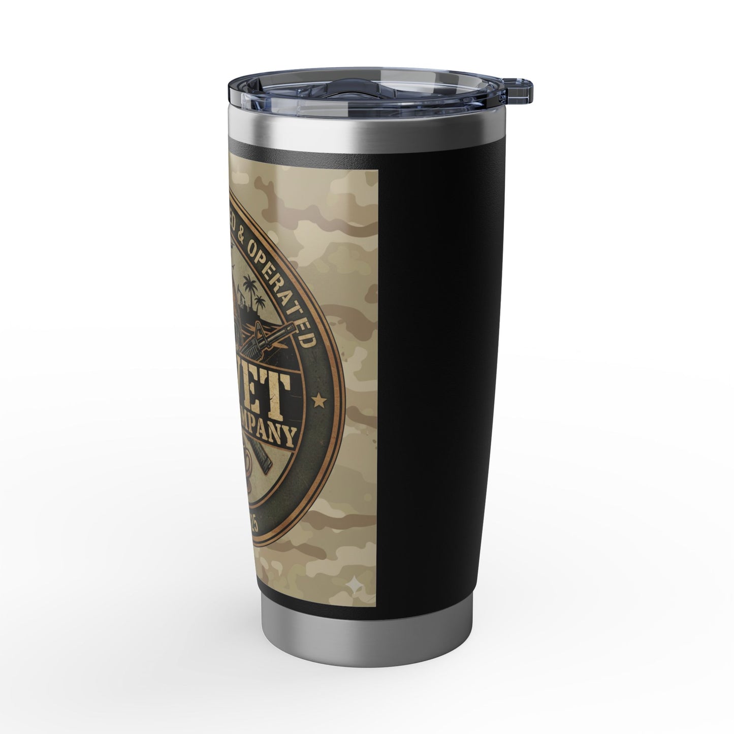 20oz Tumbler - OIF Vet Coffee Company Camo Stainless Travel Mug