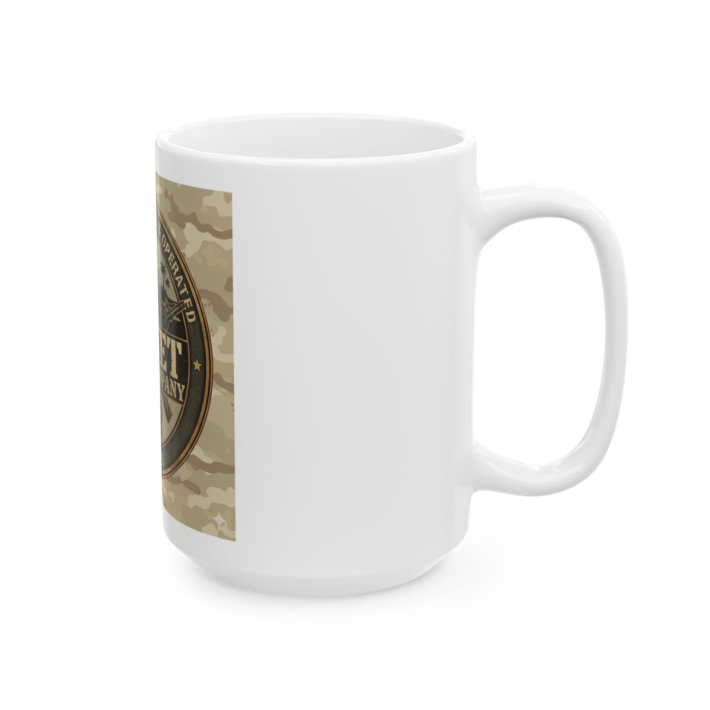 OIF Vet Coffee Company Ceramic Mug – Veteran-Owned Camo Coffee Cup (11oz & 15oz)