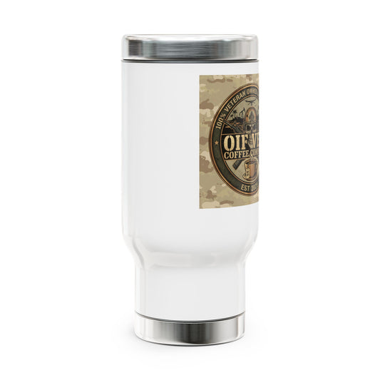 OIF VET Coffee Co. 14oz Stainless Steel Travel Mug with Handle
