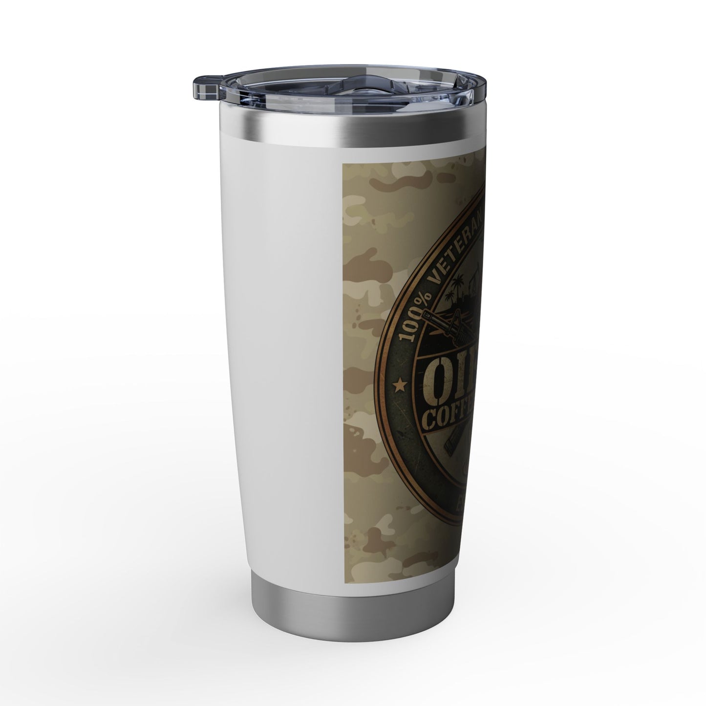 20oz Tumbler - OIF Vet Coffee Company Camo Stainless Travel Mug