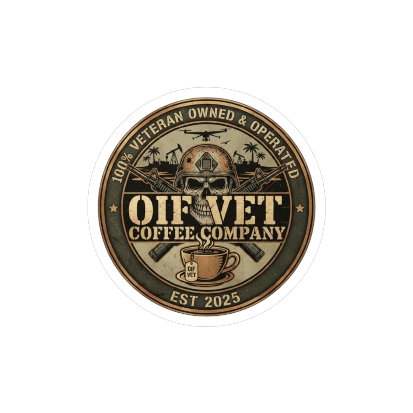 OIF Vet Coffee Company Kiss-Cut Vinyl Decal
