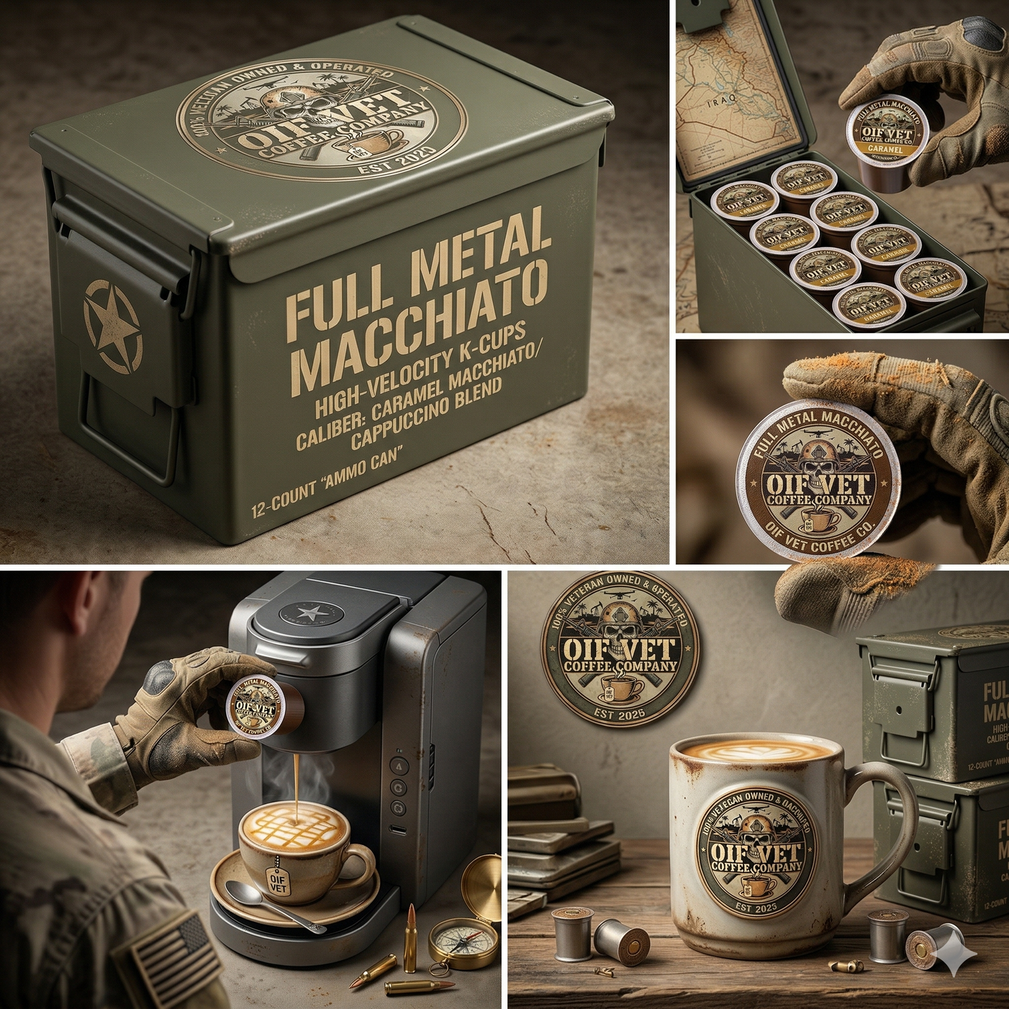 FULL METAL MACCHIATO AMMO CAN (12 K CUPS)