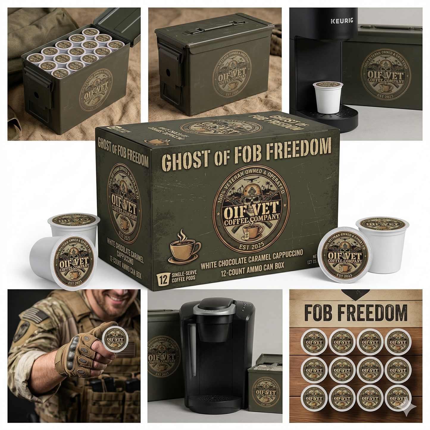 THE GHOST OF FOB FREEDOM AMMO CAN (12 K CUPS)